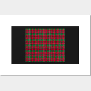 Red and Green Aesthetic Plaid Pattern Posters and Art